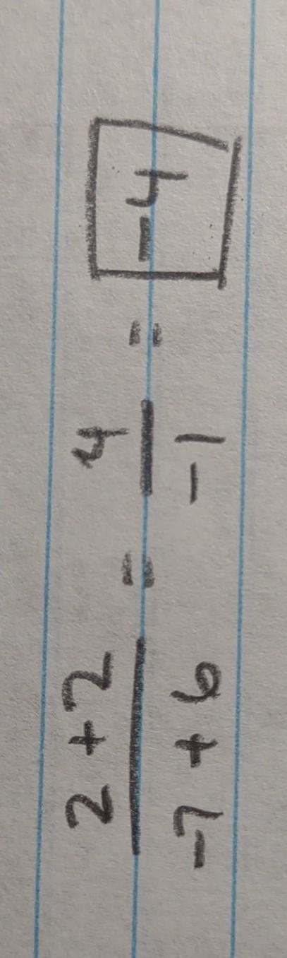 Find the slope of the line that passes through the points (-6,-2) and (-7,2)-example-1