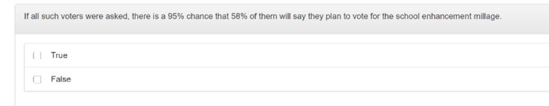 In a pre-election poll, 58% of a large random sample of voters responded as planning-example-1