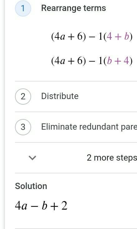 9. Simplity (4a + 6) - 1 (4 + b). c 2a + 2a + 이 s+ Aa a+- D 2a-b-example-1