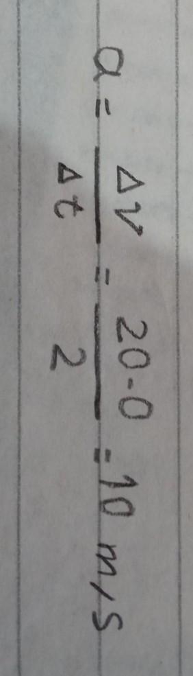 A runner increases his velocity from 0 m/s to 20 m/s in 2.0 s. What was his average-example-1