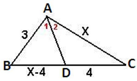 Fill in the blank with the correct response. Given ∠1=∠2, find x.-example-1