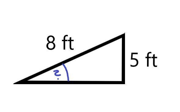 One end of a ramp is raised to the back of a truck 5 feet above the ground. 1 point-example-1