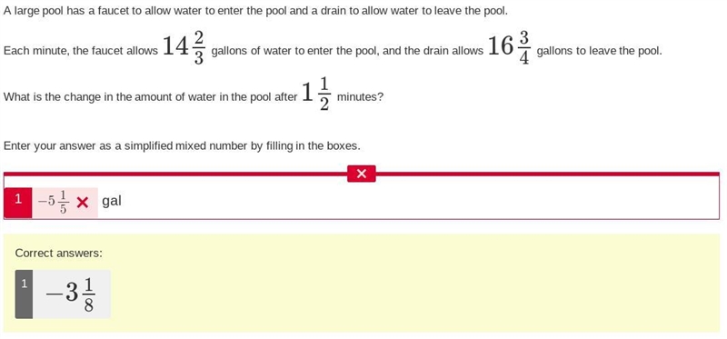 A large pool has a faucet to allow water to enter the pool and a drain to allow water-example-1