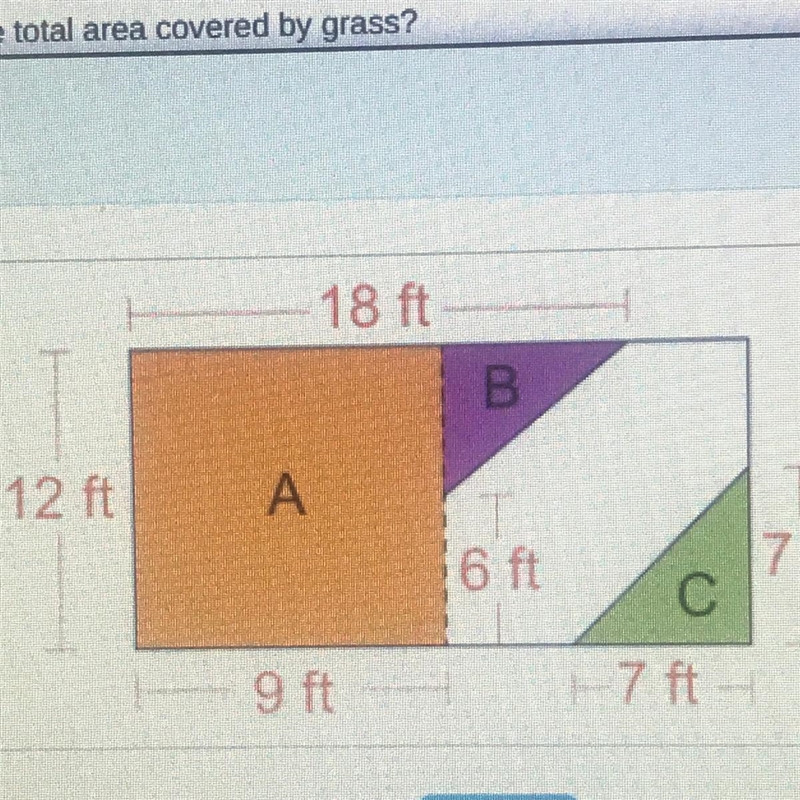 Lucas is planting grass on the shaded portions of the yard. What will be the total-example-1