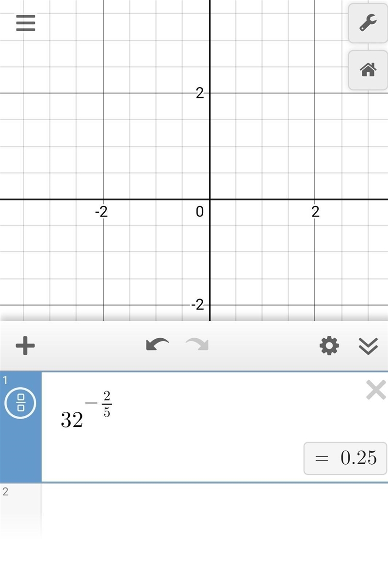 Evaluate 32 to the power of -2/5-example-1