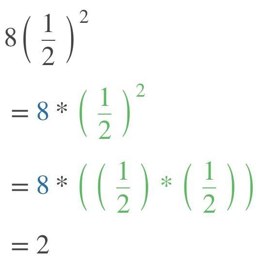 Evaluate the expression: 8 ⋅ (1/2)^2-example-1