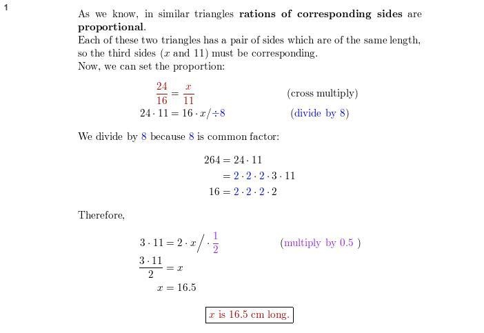 A triangle has sides xcm, (x + 4) cm and 11cm, where x is a whole number of cm. if-example-1