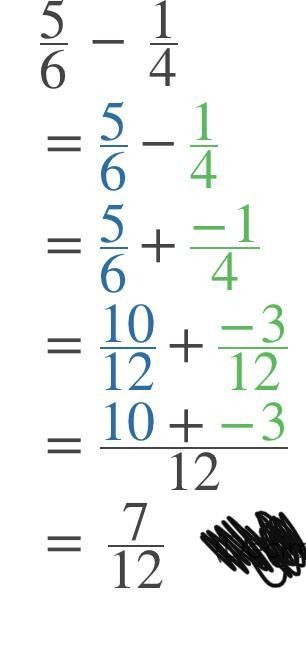 What is Olun 1 (5)/(6) - (1)/(4 ) need help​-example-1