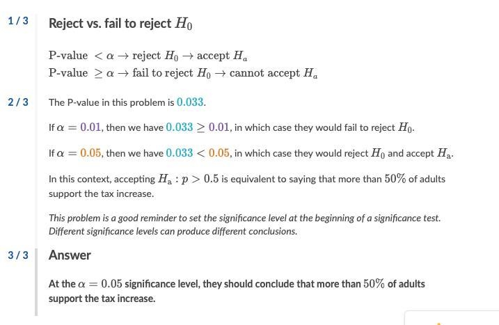 A public opinion survey investigated whether a majority (more than 50%) of adults-example-1