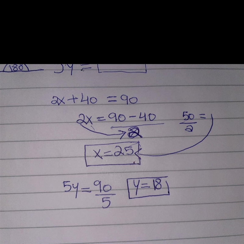 Solve for the value of x and y 5y 2x 40-example-1