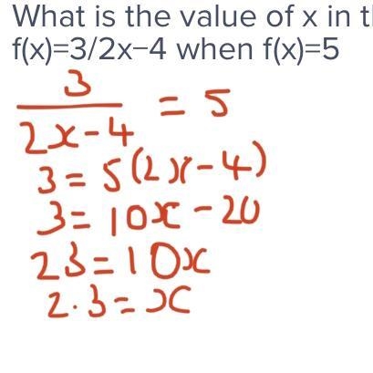 What is the value of x in the function f(x)=3/2x−4 when f(x)=5-example-1