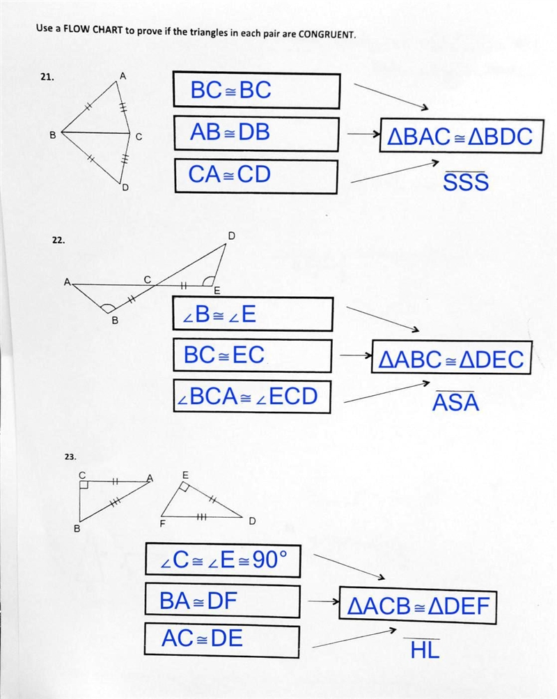 Use a flowchart to prove if the triangles in each pair are congruent. NO LINKS!!!!​-example-1