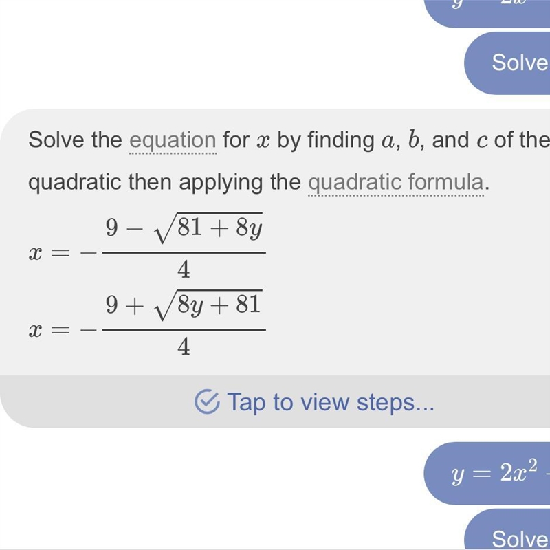 PLEASE PLEASE HELP ME NO DOWNLOADABLE FILES How many solutions y=2x^2+9x-example-1