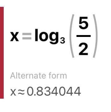 Find solution for 2(3^x)=5-example-1