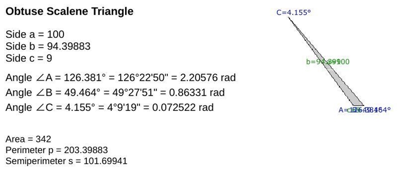 What's the area of the triangle with 9mm 76mm 100mm￼-example-1