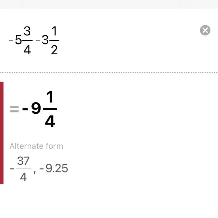 Solve: -5 3/4 - 3 1/2=?-example-1