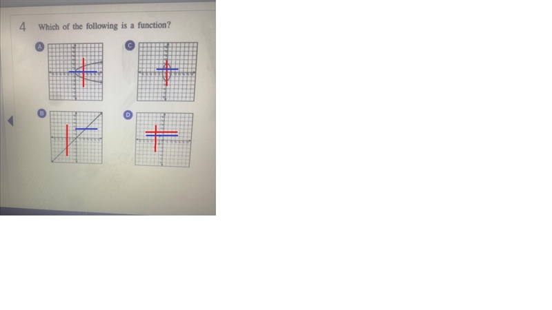 4 Which of the following is a function? А B C D-example-1