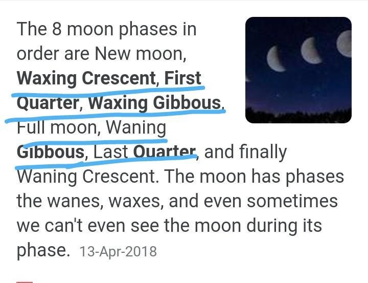 Drag and drop the phases of the moon in the correct order as they occur after the-example-1