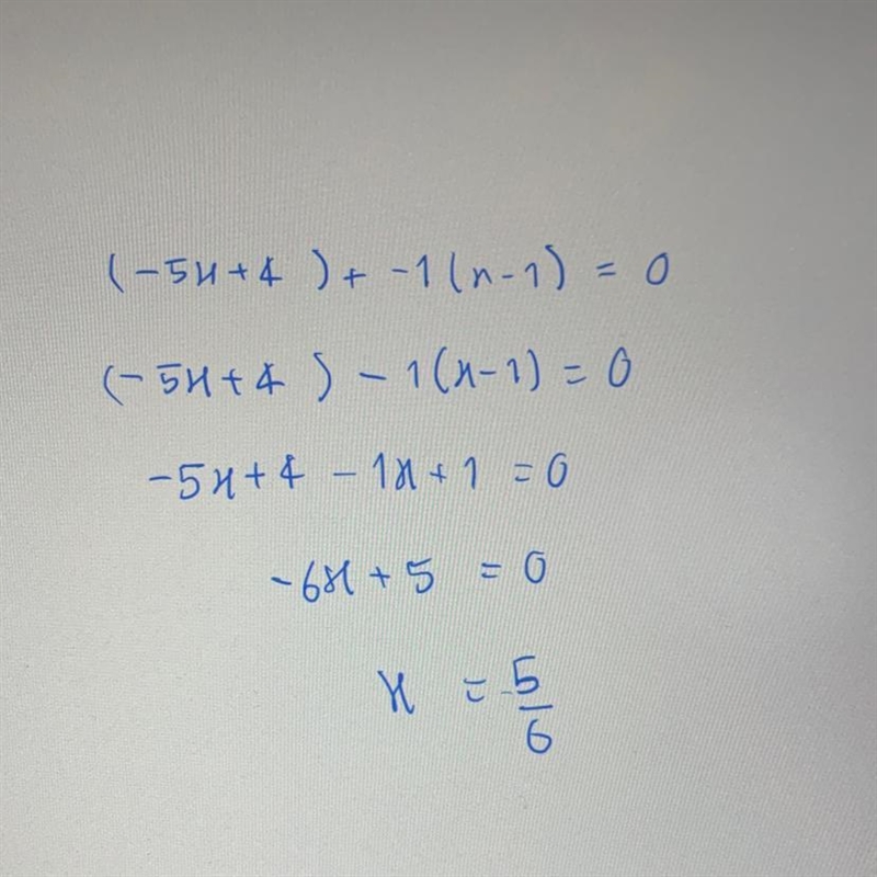 (-5x+4) + -1 (x - 1)​-example-1