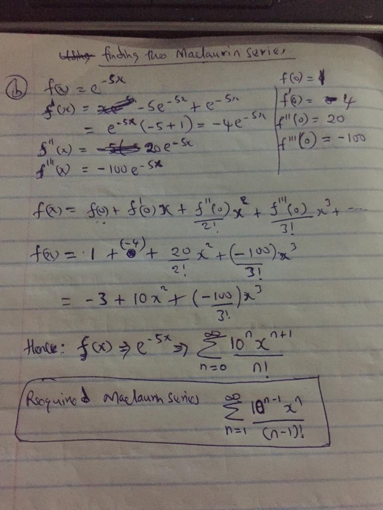 Use the definition of a Taylor series to find the first four nonzero terms of the-example-2