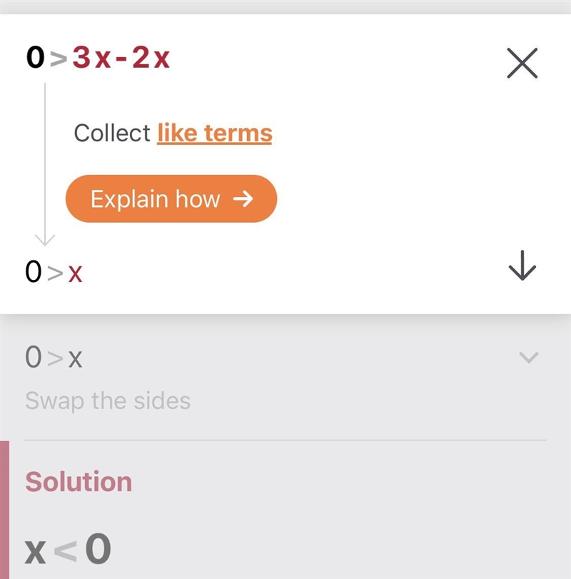 Solve the inequality 0>_3x-2x-example-1