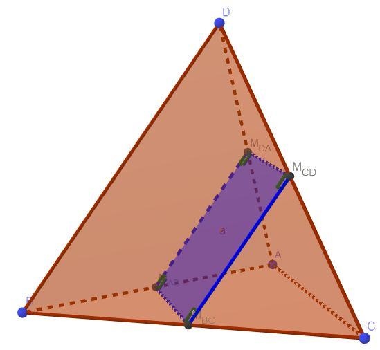 A triangular pyramid is cut by a plane. In which case is the cross section a quadrilateral-example-1