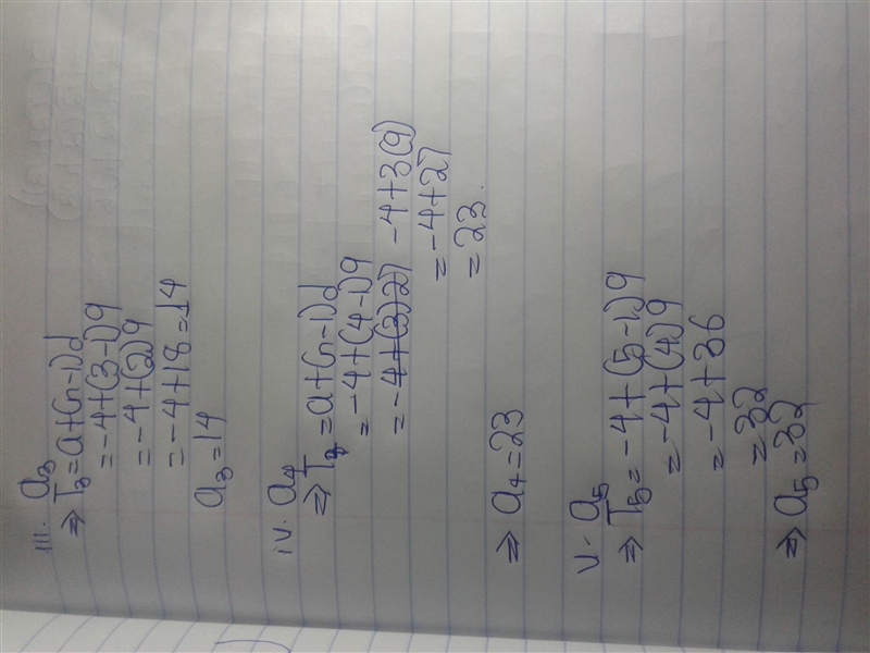 Write the first five terms of the arithmetic sequence. Please show work. Scam answers-example-2