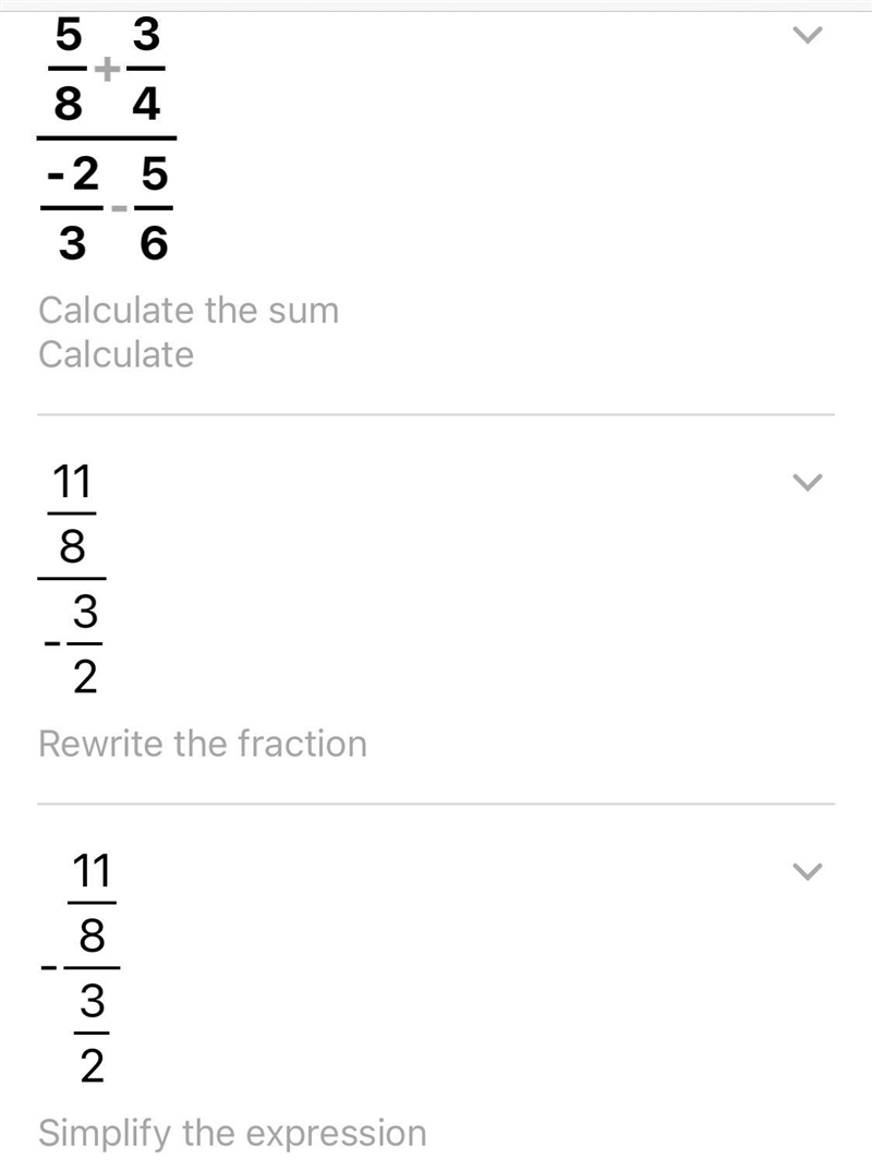 5/8 + 3/4 / -2/3- 5/6.-example-1