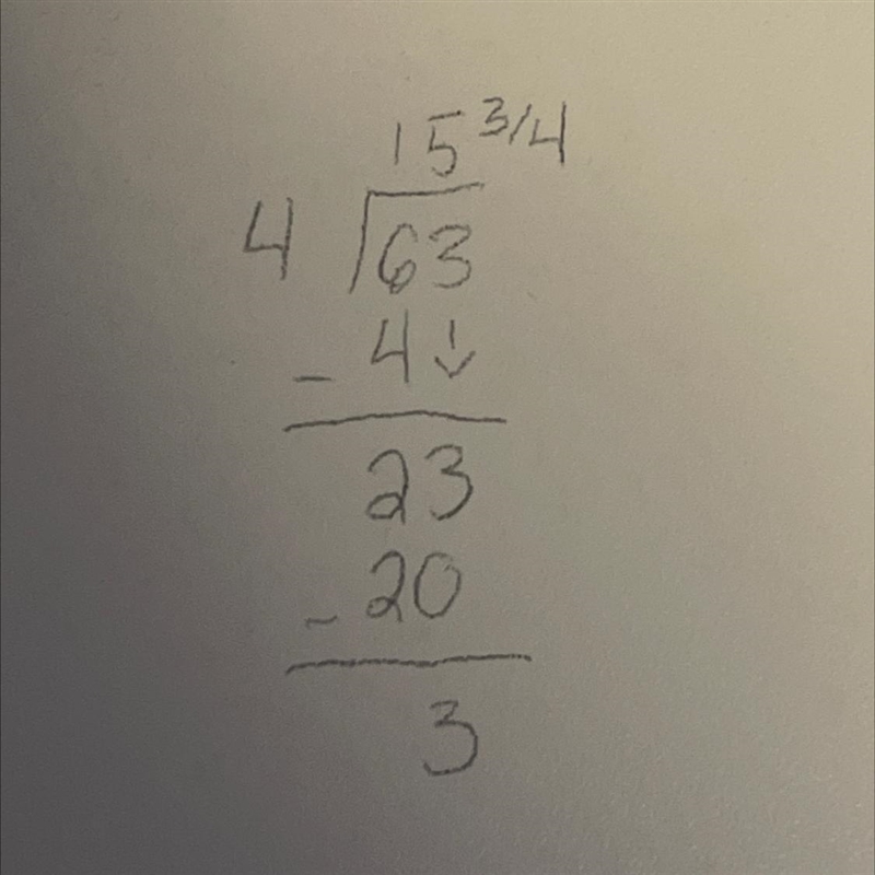 Please assist with step by step 63 divided by 4-example-1