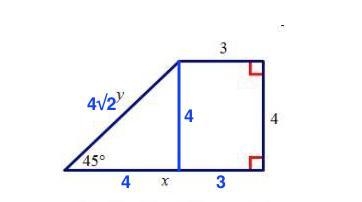 Find the value of x and the value of y-example-1