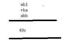 Determine the value of the missing letters in the sum of numbers below: ab1 + ba abb-example-1