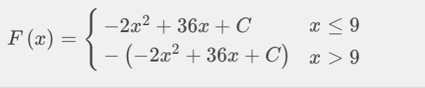 Write the function f(x) = |−4x+36| as a piecewise-defined function.-example-1