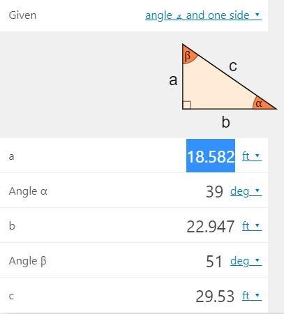 Find the length of side y. y=_ft-example-1