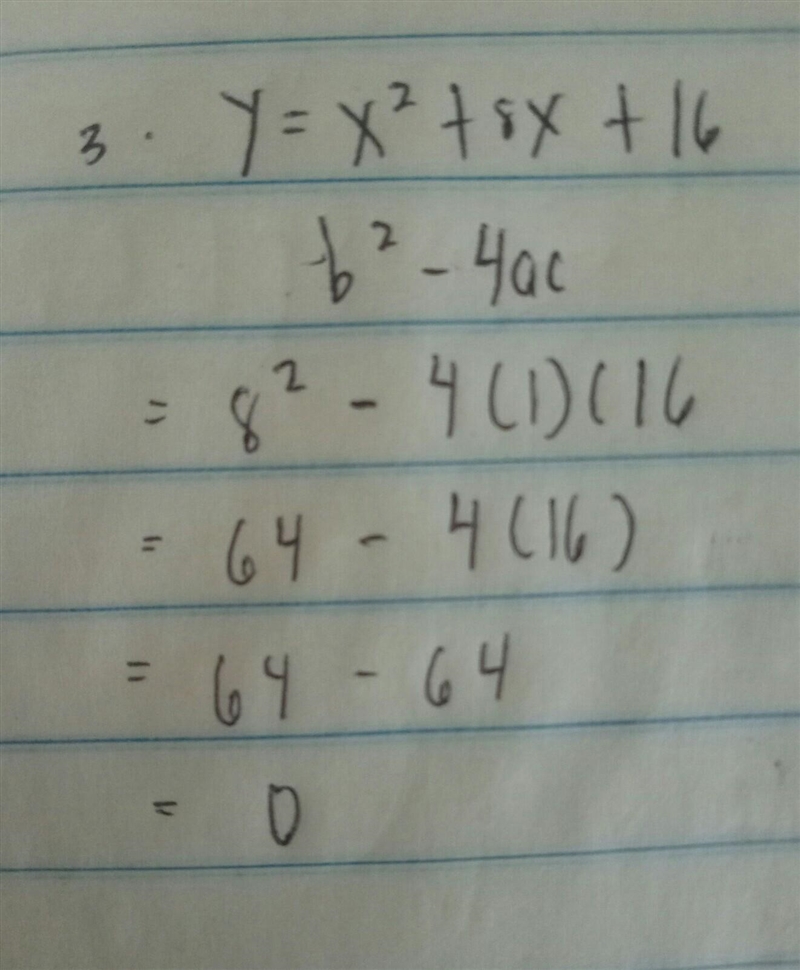 Determine the number of real solutions: 1. y = -x? +2 x + 6 2. y = 2x² - 6x + 5 3. y-example-3