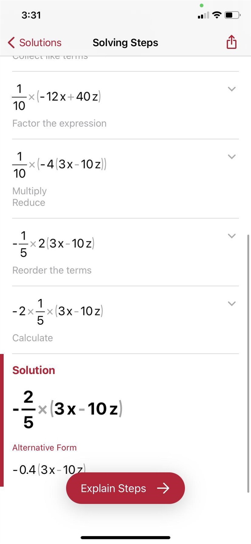 Subtract the following polynomials. (3.1x+2.8z)−(4.3x−1.2z)-example-2