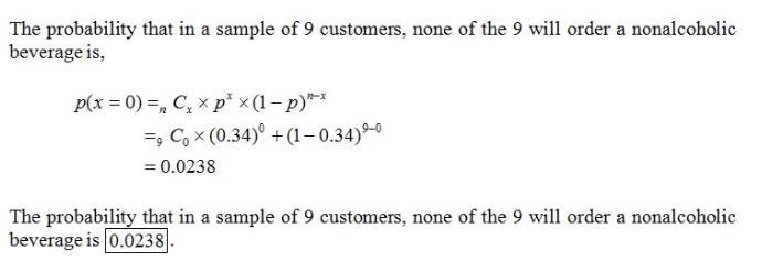 At noodles and Company Restaurant, the probability that a customer will order a non-example-1