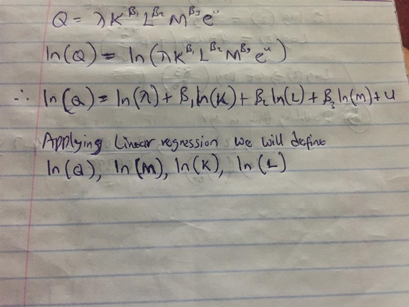 1. A Cobb-Douglas production function relates production (????) to factors of production-example-2