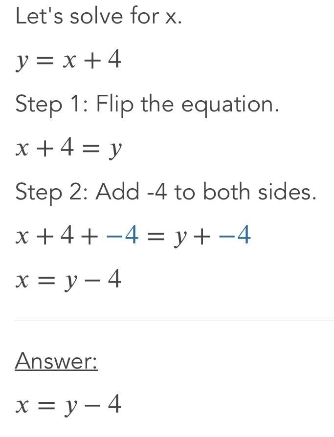 Solve the system of equations. 12x-5y = -20 y =x+4-example-3