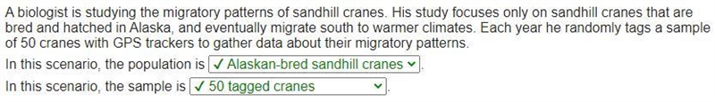 A biologist is studying the migratory patterns of sandhill cranes. His study focuses-example-1