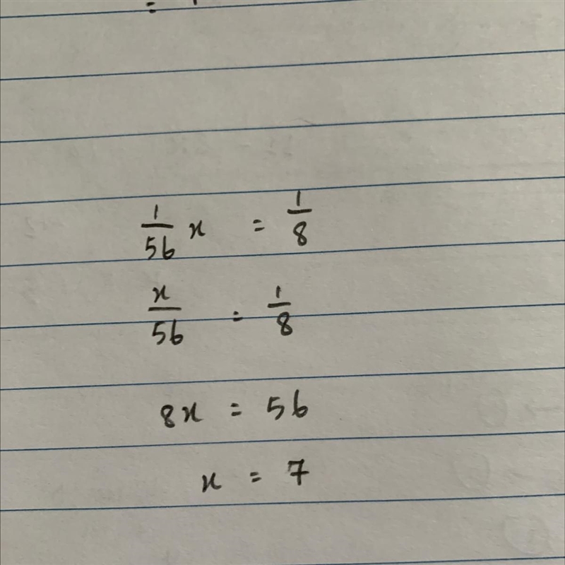 HELP ASAP NO LINKS What is the solution to the equation X= 56 8 co O x = 448 Ox=64 O-example-1