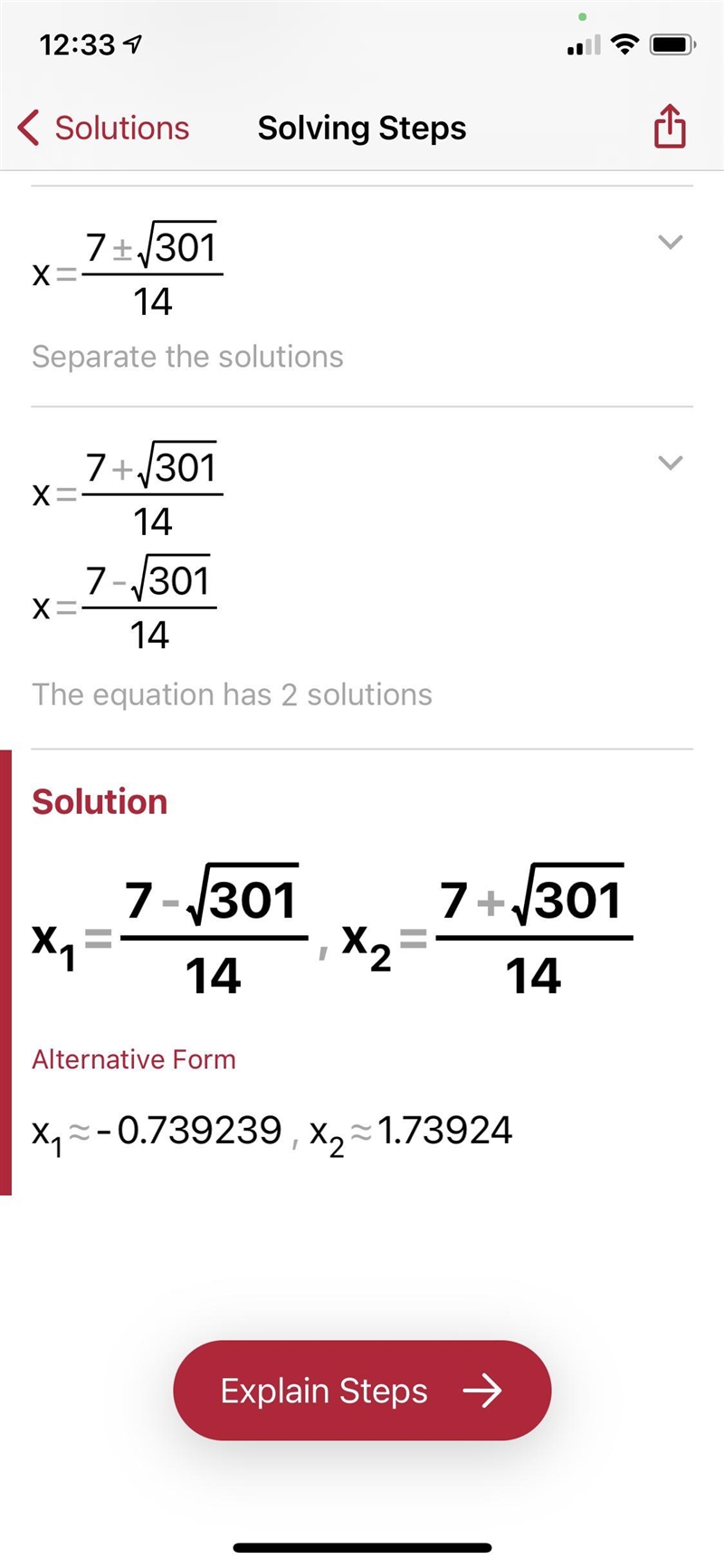 I need to slove −7x ^2 +x+9=−6x-example-1