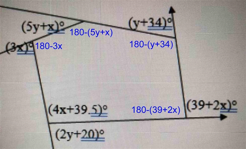 X=? y=? (Show work)-example-1