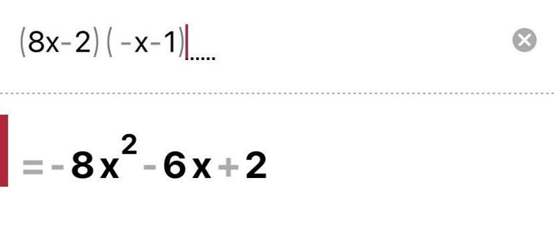 (8x-2) ( -x-1) geometry problem help-example-1