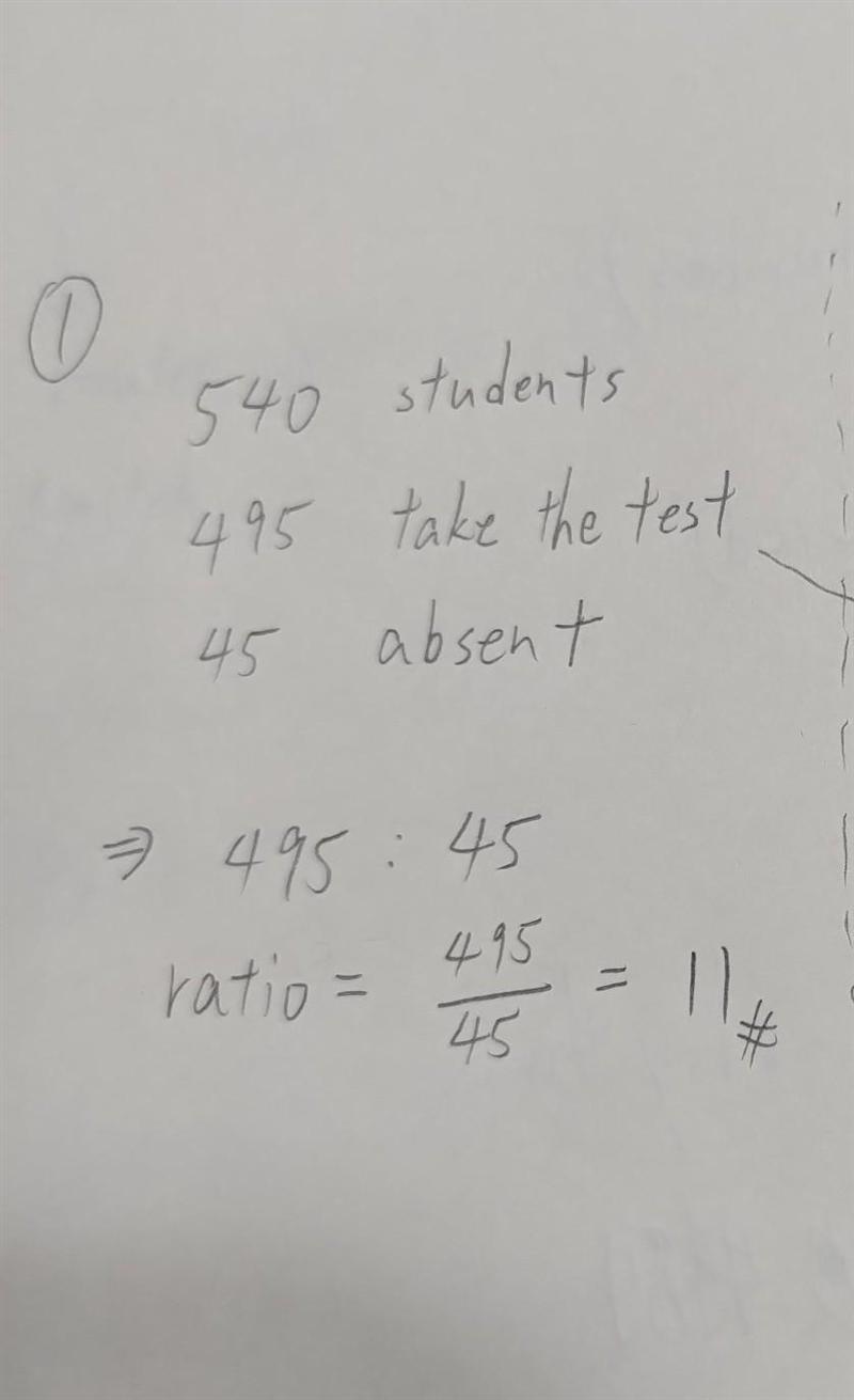 A group of 540 students are required to take a test. Of these, 495 actually take the-example-1