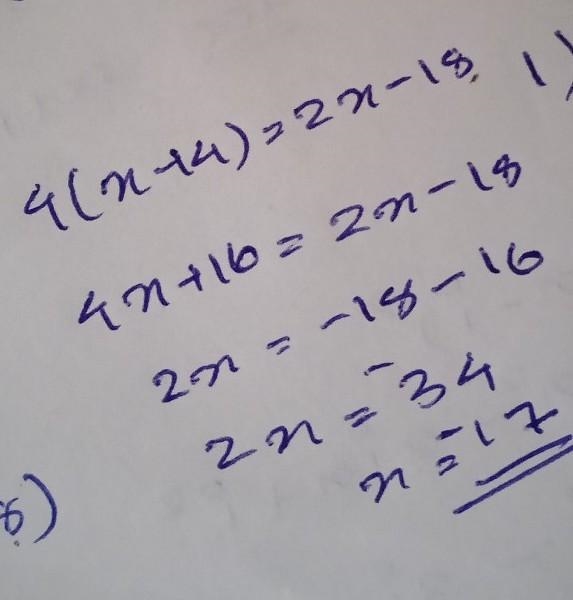 4(x+4) =2x-1 8 Show work-example-1