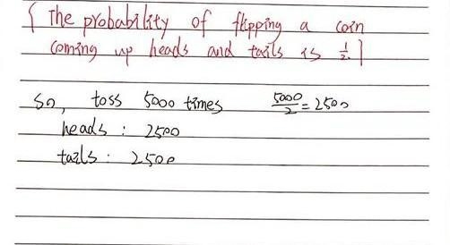 A fair coin is tossed 5000 times. What can you say about getting the outcome of exactly-example-1