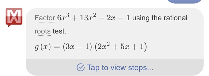 Factor g(x) =6x^3 +13x^2 -2x -1 if (2x + 3) is a factor.​-example-1