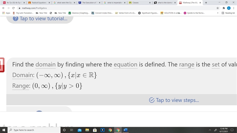 What is the domain of this exponential function , y=7^x-example-1