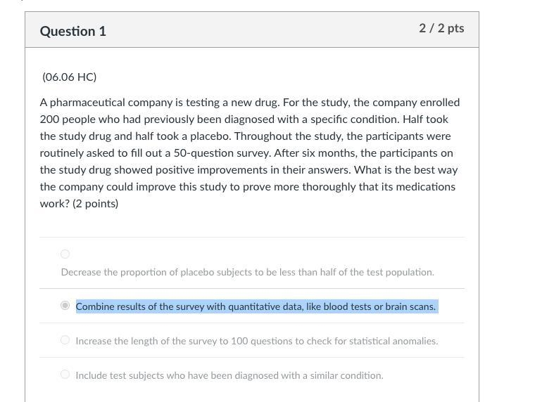 A pharmaceutical company is testing a new drug. For the study, the company enrolled-example-1