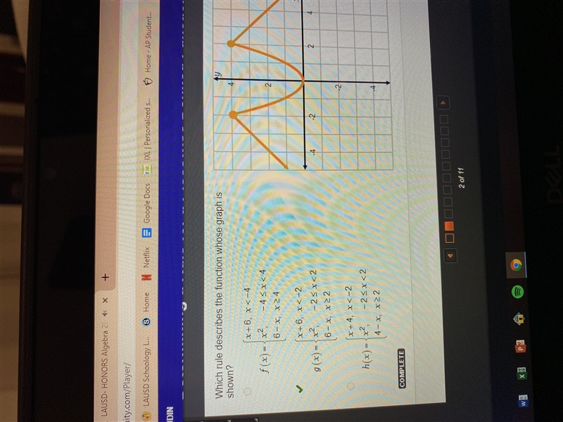 Which rule describes the function whose graph is shown?-example-1